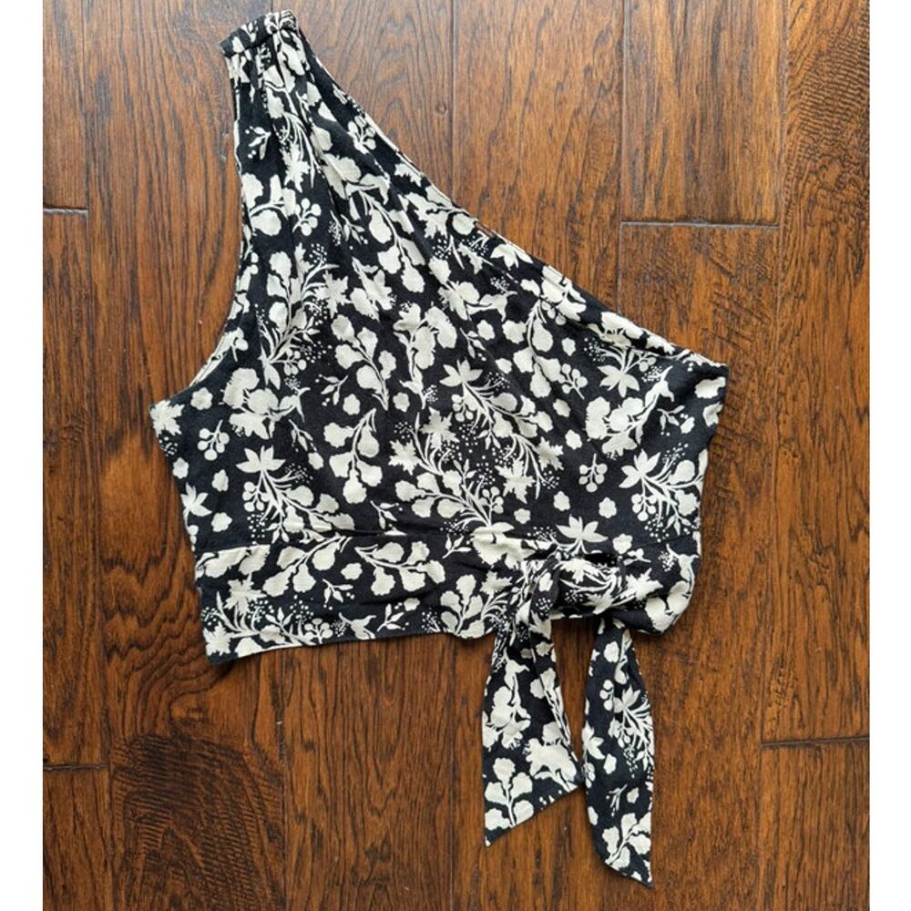 Free People Carmen One-Shoulder Printed Crop Top Size L